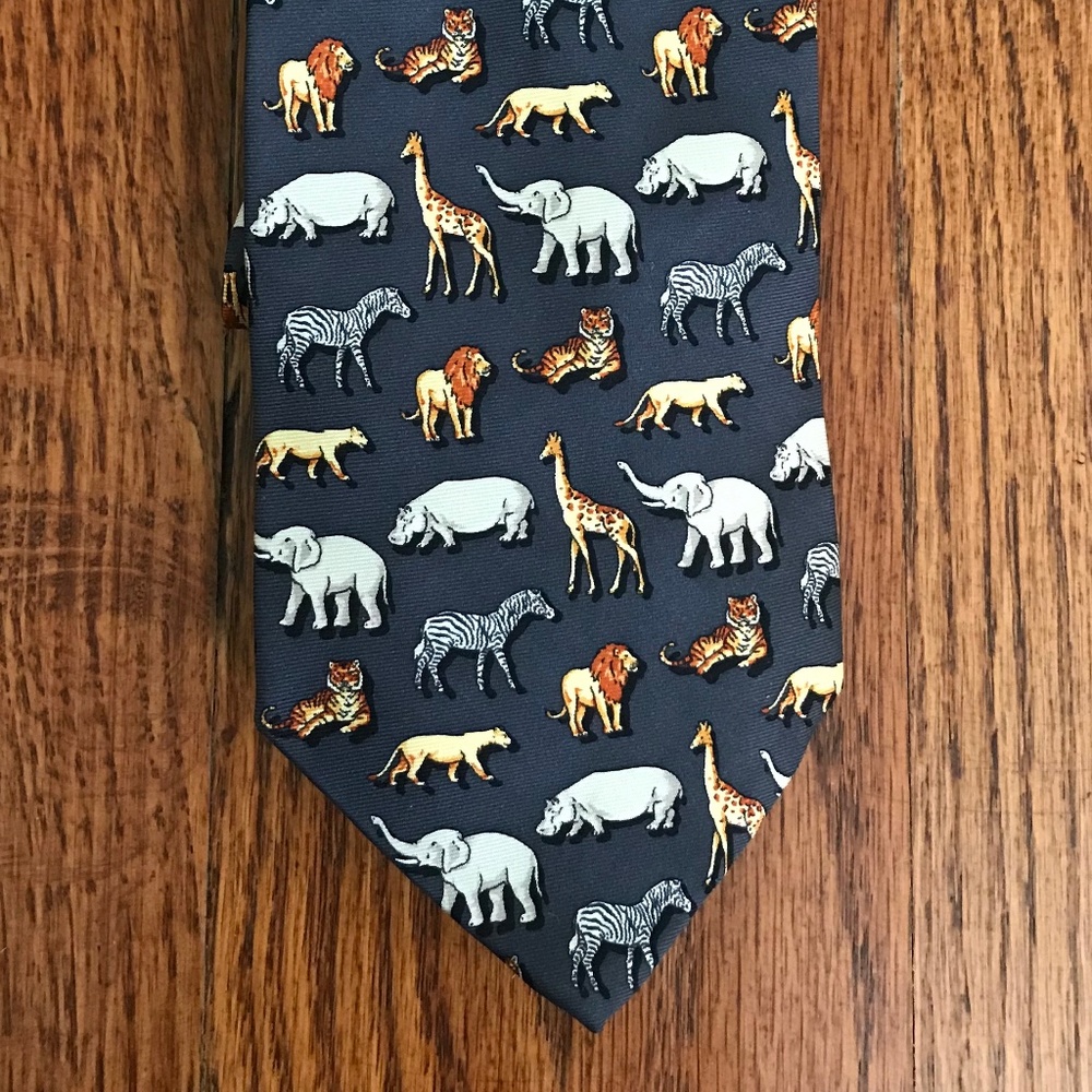 Bullock & Jones Grey Safari Tie 100% Silk